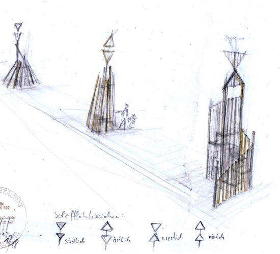 Travemünde Seezeichen südlich östlich nördlich, Entwurfszeichnung Tilman Stachat