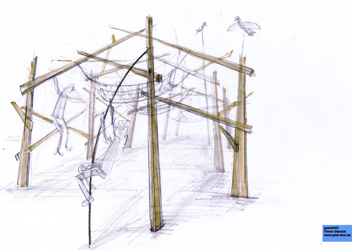 Kletterwald in der Parkaue Lichtenberg, Berlin, Entwurf Tilman Stacht